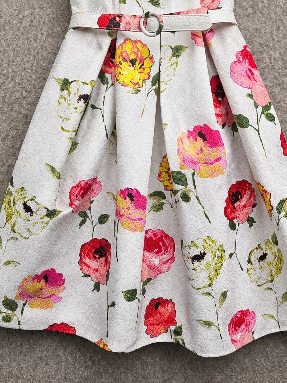 Danny & Nicole Floral Fit & Flare Dress – Sleeveless Belted - Picture 5 of 8